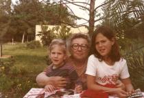 Rosa Rosenstein with her granddaughters Noga and Noemi Bar David