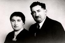 Samuel Kelerman, the president of the Jewish religious community in Prievidza, with his wife