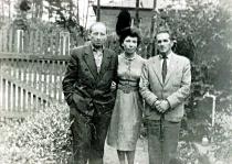 Nina Polubelova with her father Meyer Levin and pal